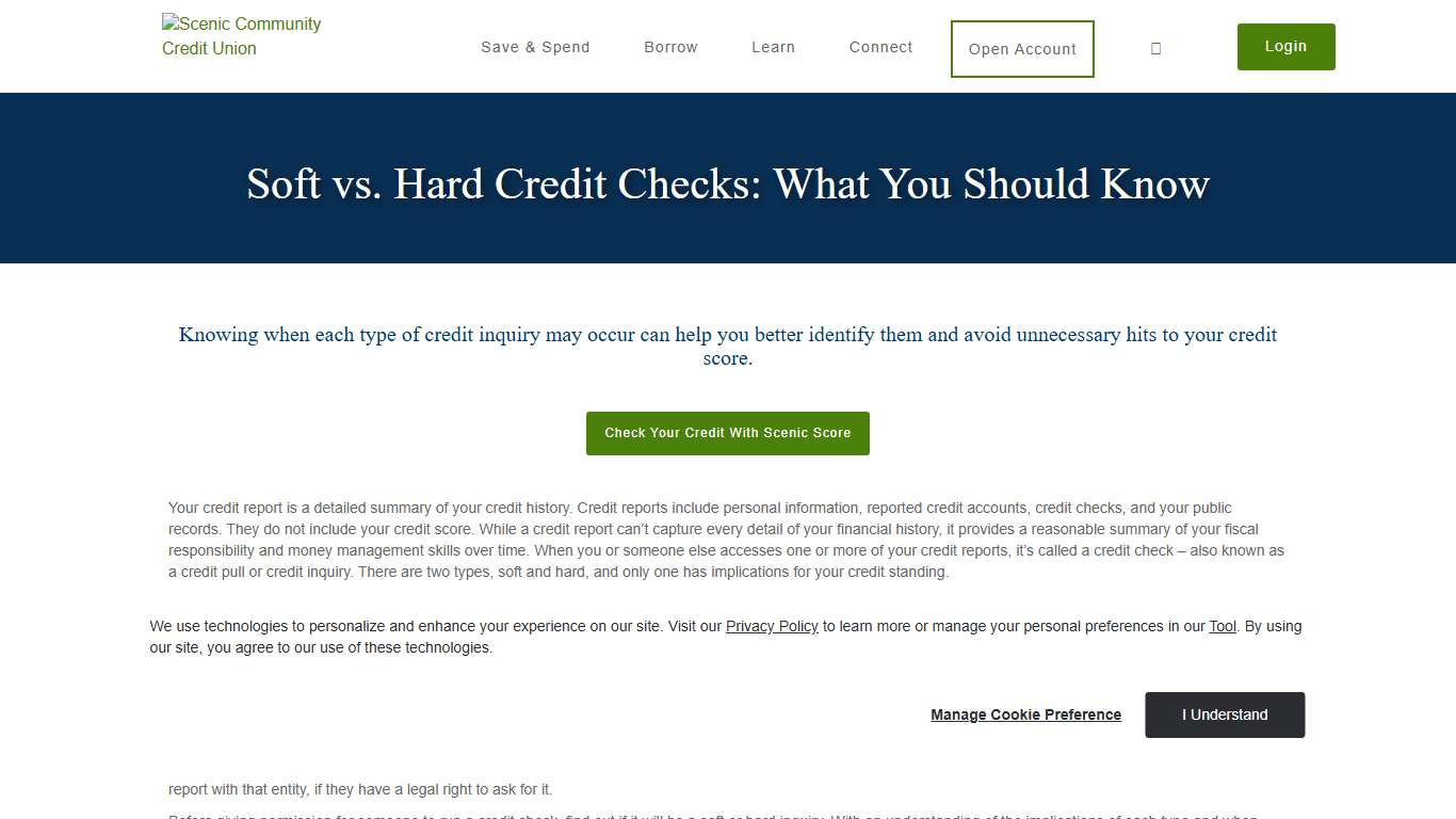 Soft vs. Hard Credit Checks: What You Should Know Scenic Community Credit Union